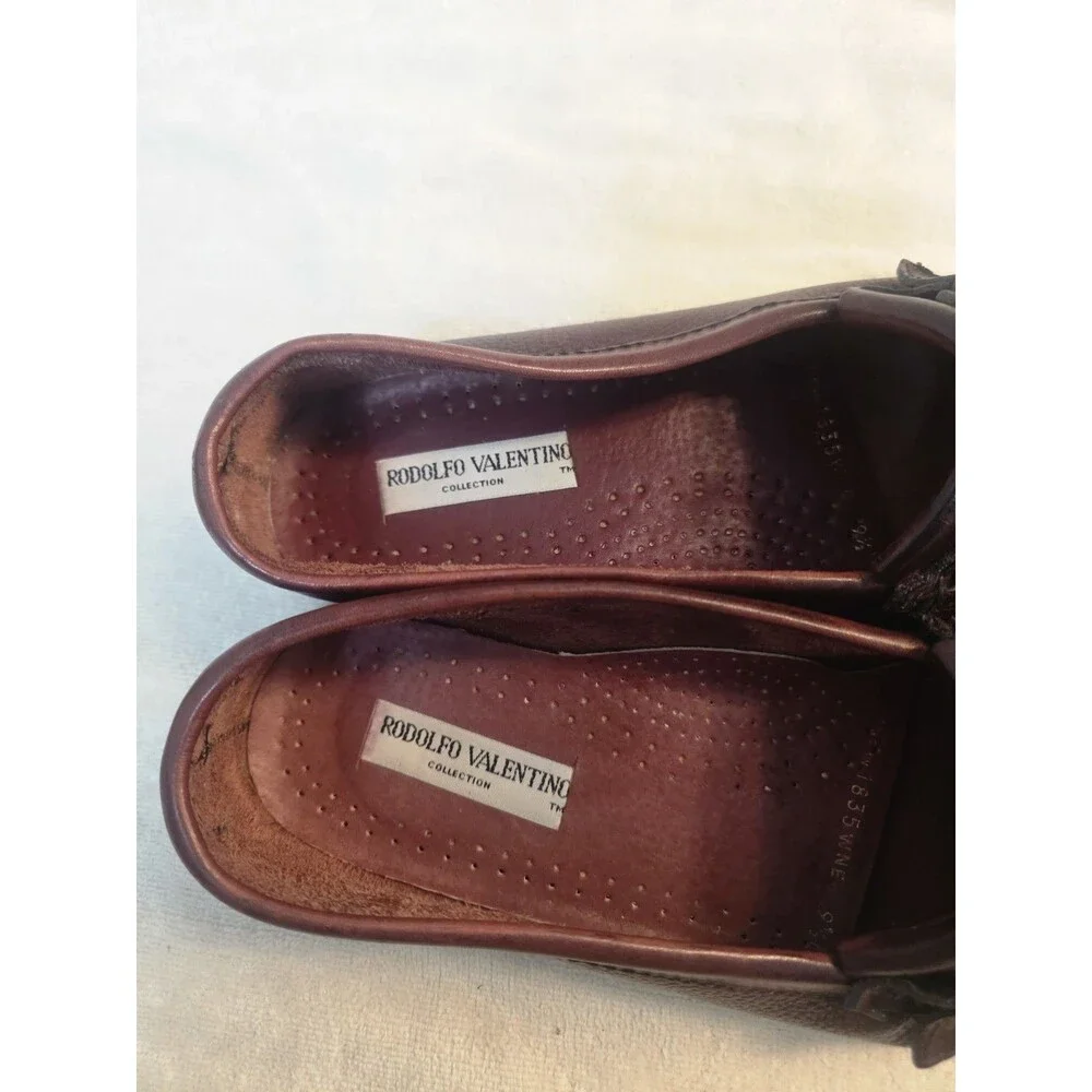 Vintage Rodolfo Valentino Men's Kiltie Tassel Leather Loafers Spain Size 9.5